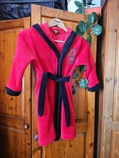 Manchester United Fred The Red Dressing Gown Robe Official 6-7 Years Retro Kids