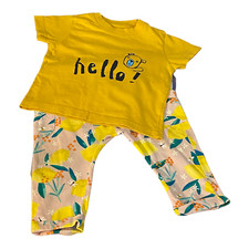 Set of 2 - Baby Nutmeg Mostard Top + HM Lemon Pattern Jogging - 6 - 9 mo