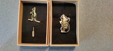 2x Vintage Australian Brooches with Opal chips 1x Kangaroo stick Pin & 1x Koala.