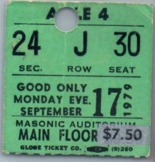 The clash concert - clash, stub