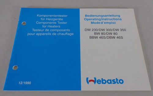Operating instructions webasto - instructions,