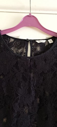 Black lace short sleeve - lace,