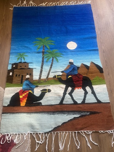 Vintage egyptian wool tapestry - egyptian,