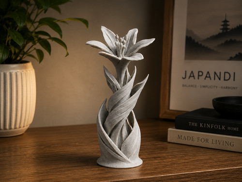 Twisted lily flower sculpture - lily,