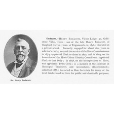 Henry Endacott of Victor Lodge, Hove Sussex - Antique Print 1910