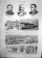Antique Old Print Royal Ascot Red Cross Street Southwark Launch Zephyr 1888
