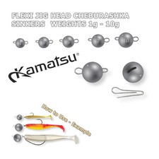 Flexi Jig Heads Cheburashka Ball Sinkers Drop Shot Weight 1g-10g Soft Lure