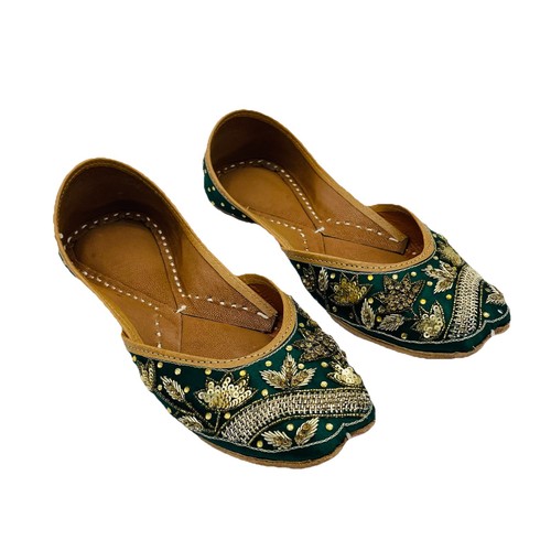 Flats womens green gold - flats,