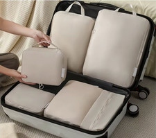 6pc Travel Packing Cube Set | Luggage Organiser Clothes & Shoes | Lightweight