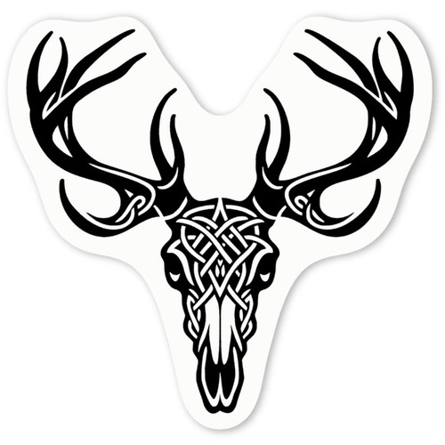 Celtic stag skull - stag, white