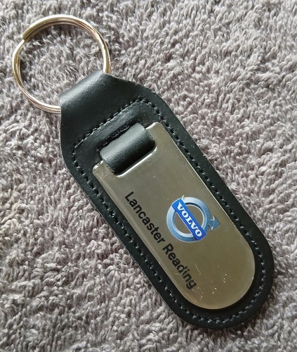 Volvo keyring leather black - leather,