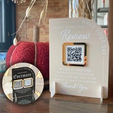 Branded Business Social Media Website QR Code Modern Arch 3D Acrylic Sign