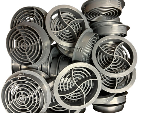 10x grey plastic - plastic, round