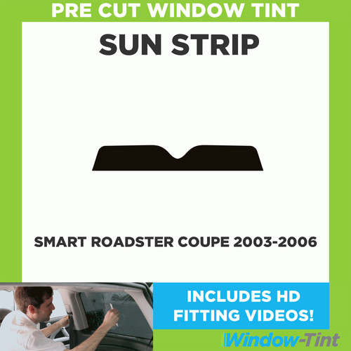 Pre cut tinted sunstrip - tinted, for