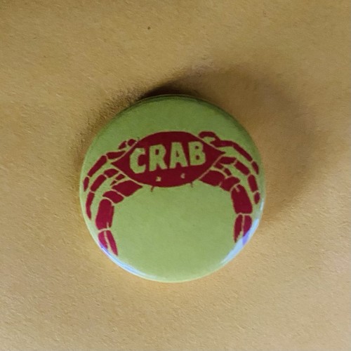 Crab records 25mm pin badge - records,