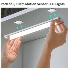 3Pcs Wireless LED Motion SensorLight Strip Kitchen Under Cabinet Closet Lamp USB