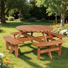 Garden picnic table wooden - garden,