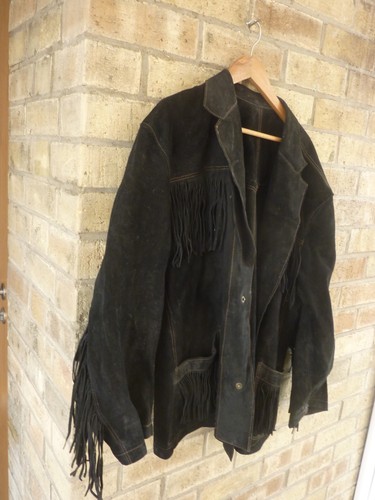 Vintage fringed suede jacket