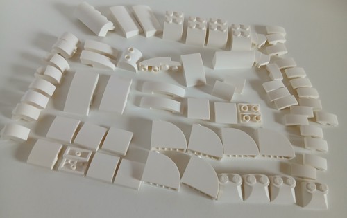 Lego white curved - lego, bricks