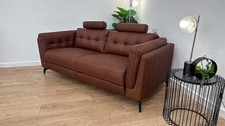 Sofology Muse Leathe 3 Seater in Chestnut