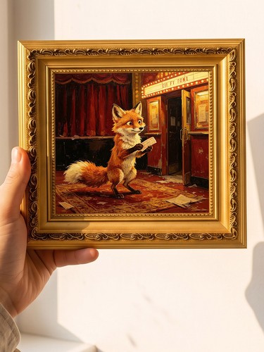 Theater red fox oil painting - theater,