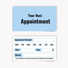 100x Multi Coloured Appointment Cards Hair Beauty Salon Business Card  84x 55mm