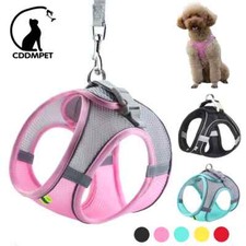 Puppy Pet Mesh Dog Harness Leash Set Soft Reflective Adjustable Cat No Pull