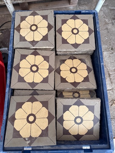 Cement tiles flower - tiles, pattern