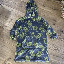 Boys Hooded Grey Snuggly fleece Hooded Lounge Night Game Wear 9-10 Years Long