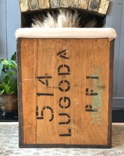 Antique Tea Crate – Vintage Storage Chest / Bedside Table / Seat