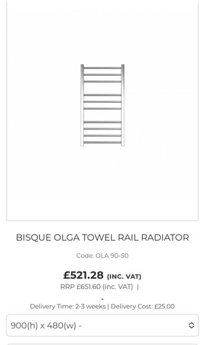 Olga towel radiator - , stainless