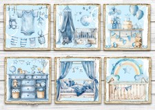 New Baby card toppers, Cardmaking & Scrapbooking, Ephemera, Gift Tags Blue