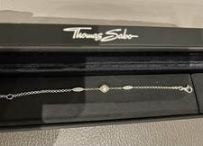 Thomas Sabo Pearl and White Stones 925 Sterling Silver Bracelet with Box