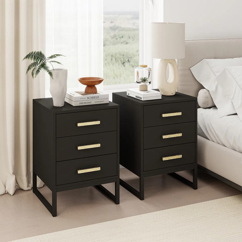 Pair black drawer - of,