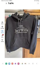 JACK WILLS LADIES SALCOMBE HOODIE UK 18  BLACK GOOD USED CONDITION  