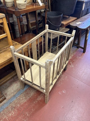 Vintage pine toy cot - vintage,