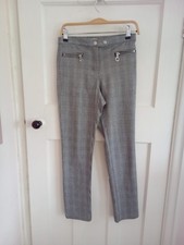 H&M Size 8 Smart Casual Trousers Leg 28" Office Workwear Mod 60s Style Dogtooth