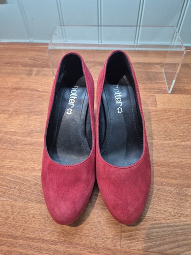 Ladies hotter red suede - red,