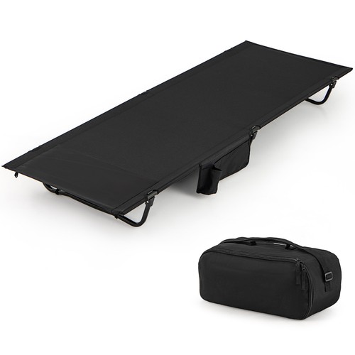 Black ultralight camping cot - black,