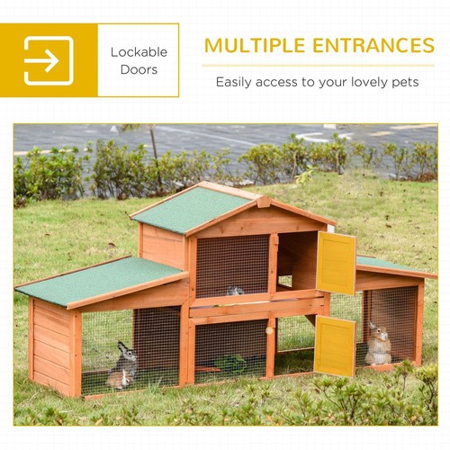 Pawhut large rabbit hutch - large,