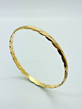 9ct Yellow Solid Gold Patterned Slave Bangle – 5.2mm – 7 ½”