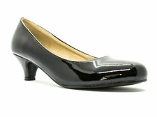 LADIES WOMENS LOW KITTEN HEEL