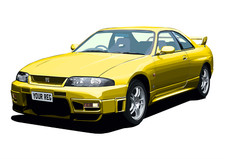 POSTER - NISSAN SKYLINE GTR R33  - (A4, A3, A2) - CHOOSE REG  - PERSONALISE Car 