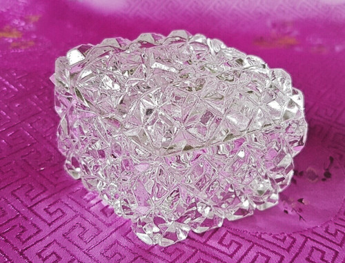 Cut glass trinket box - glass, ~