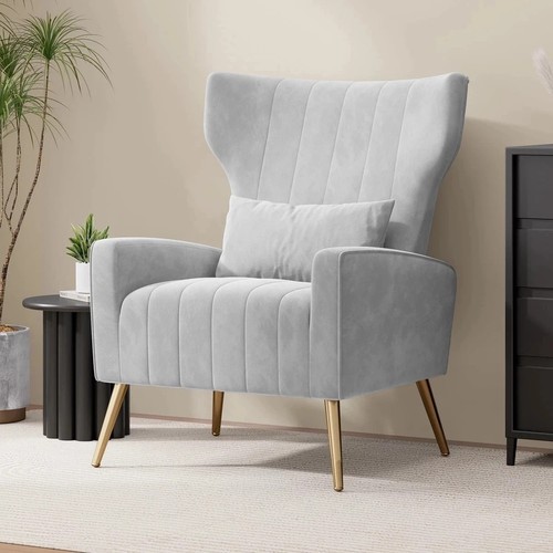 Velvet recliner armchair with - recliner,