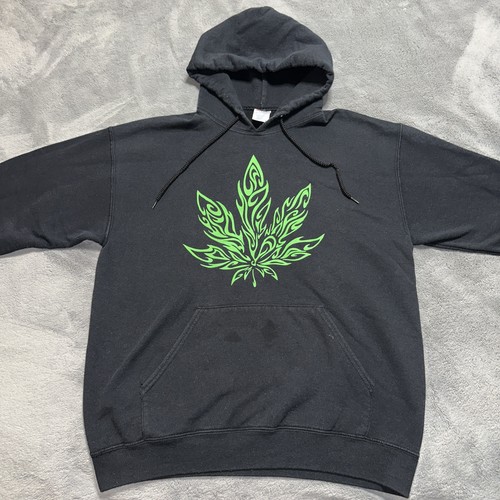 Vintage weed leaf hoodie large - vintage,
