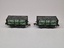 Peco Pair of  NR-41KB 7 Plank mineral wagon 'Kingsbury Collieries' Unboxed 