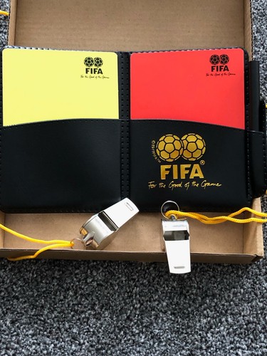 Referee whistle and card set - card,