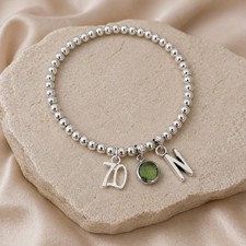 70th Birthday Initial Bracelet