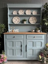 Upcycled painted priory style welsh dresser in fusion CHAMPNESS light blue